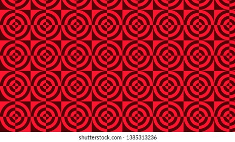 Dark Red Geometric Quarter Circles Background Pattern