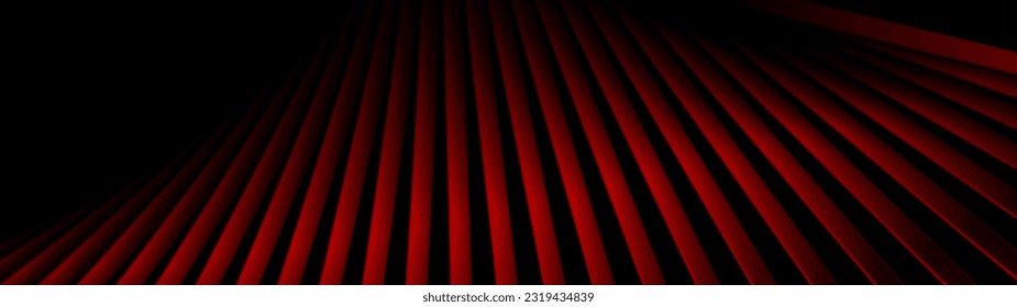 Dark red glossy stripes abstract tech background. Geometry vector banner design