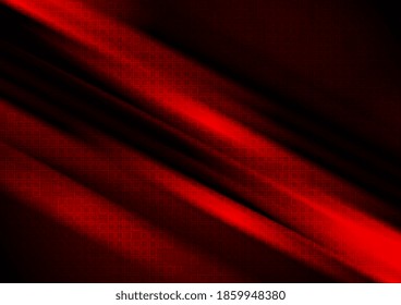 Tiras suaves y rojas oscuras y brillantes, con un fondo de alta tecnología a cuadros. Diseño de vectores