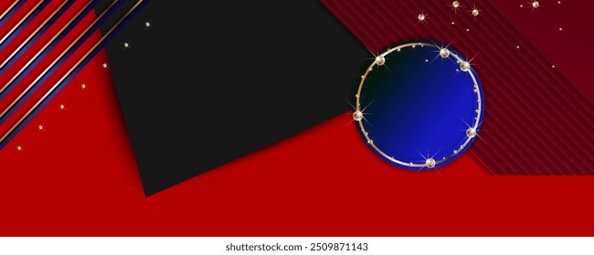 Vermelho escuro e ouro abstrato fundo de luxo modelo de linha de ouro vetor premium