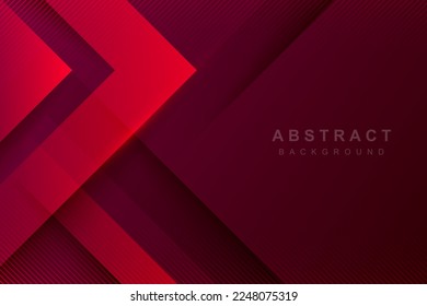 dark red gradient abstract background with futuristic transparent lines and shadows