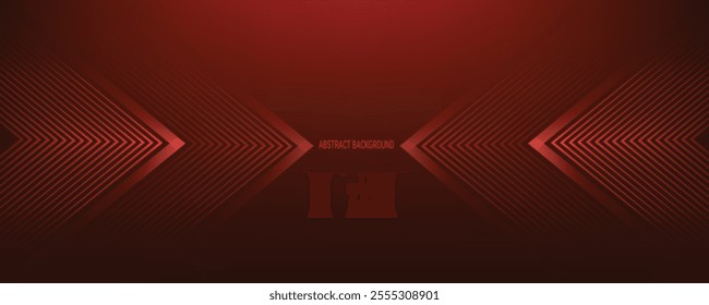 Dark Red Gradient Abstract Background with Symmetrical Geometric Arrow lines for Technology 
and Futuristic Concept, Perfect for Websites, Banners, brochure, Covers, Posters, flyer and Web Headers.
