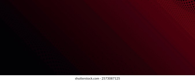 Dark red gradient background. Dark red gradient halftone banner vector background. Dark red background halftone texture. Minimal dark red with halftone vector background