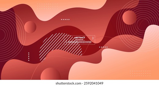 Dark and red gradient geometric business banner design. Creative banner design with wave and line shapes for template. Simple dark horizontal banner. Vector eps10
