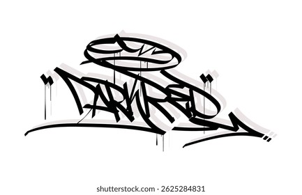 DARK RED graffiti tag style design