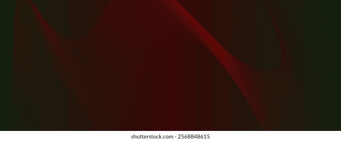 Dark red and green gradient background with smooth, flowing wave patterns. The background is abstract with red and green hues. Wavy line pattern background. Red background vector.