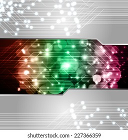 Dark red green purple Light Abstract Technology background for computer graphic website internet. text box. Brochure. card, Flickering Lights, abstract festive background with bokeh defocused lights