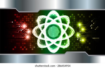 dark red green yellow Light Abstract Technology background for computer graphic website internet business.circuit.vector illustration. Security.Nuclear, proton, neutron, nucleus. atom. molecular.Spark
