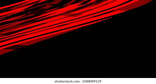 Dark red grunge stripes abstract banner design. Geometric tech vector background