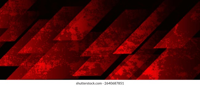 Dark red grunge stripes abstract banner design. Geometric tech vector background