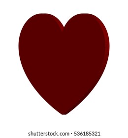 Dark red heart with 3d effect. Vector eps 10
