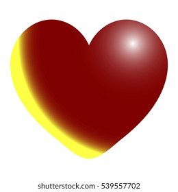 Dark red heart with gradient for the medicine or 
Valentine's Day. Heart have the volume effect. Vector eps 10