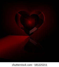 dark red heart-crystal