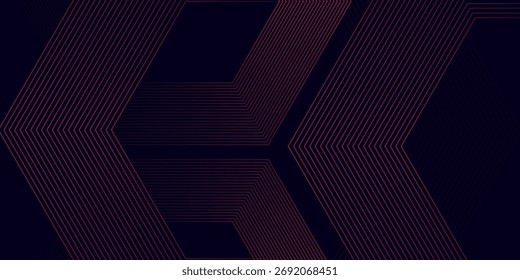 Dark red hexagon geometric glowing lines abstract background