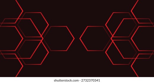 Fundo futurista abstrato de forma hexágono vermelho escuro, eps.10
