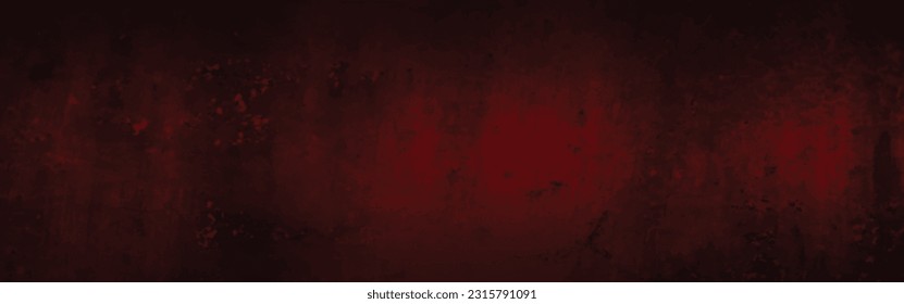 Dark Red horror scary background. grunge horror texture concrete. Dark grunge red concrete. Red textured stone wall background. Dark edges. Dark red grungy background or texture.