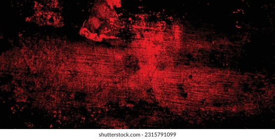 Dunkelroter Horrorhintergrund. Grunge Horror Textur Beton. Dunkelgrunge roter Beton. roter strukturierter Steinmauerhintergrund. Dunkle Kanten. Dunkelroter, grauer Hintergrund oder Textur.