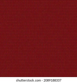 Dark red knitted seamless pattern warm wool knit texture, Christmas and New Year decoration background knitwear fabric, Knitting sweater texture vector illustration