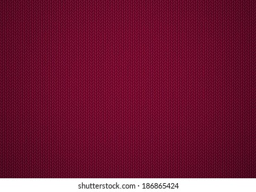 Dark red knitted vector background.
