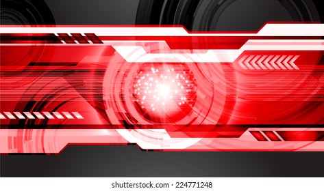 Dark red Light Abstract Technology background for computer graphic website and internet, circuit board. Sound waves.
