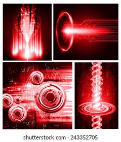 Dark red Light Abstract Technology background for computer graphic website internet. circuit.