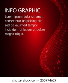 Dark red Light Abstract Technology background for computer graphic website internet and business. circle text box. Brochure. card. wave
