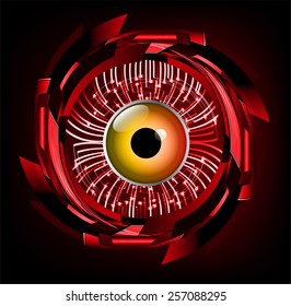 Dark red Light Abstract Technology background for computer graphic website internet. circuit. orange eye