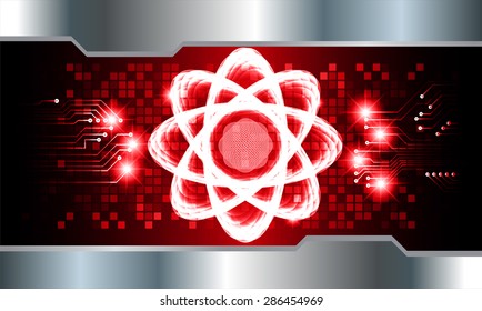 dark red Light Abstract Technology background for computer graphic website internet business.circuit. vector illustration. Security. Nuclear, proton, neutron, nucleus. atom. molecular.Spark