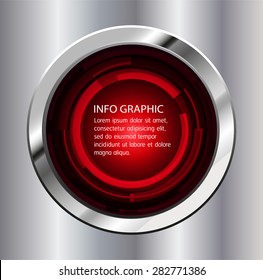 Dark red Light circle Abstract Technology background for computer graphic website internet. text box. Brochure. card. banner. label. infographics. Metals, alloys, steel and aluminum. button
