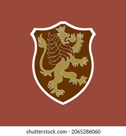 dark red lion vector logo design in black clover anime japanese anime