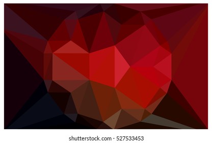 Dark Red Low poly crystal background. Polygon design pattern. Low poly vector illustration, low polygon background.