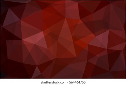 Dark Red Low poly crystal background. Polygon design pattern. Low poly vector illustration, low polygon background.