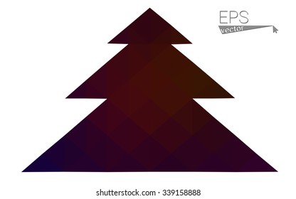 Dark red low polygon style christmas tree vector illustration consisting of triangles . Abstract triangular polygonal origami or crystal design of New Years celebration. Isolated on white background. Dark red low polygon style christmas tree vector illustration consisting of triangles . Abstract triangular polygonal origami or crystal design of New Years celebration. Isolated on white background.