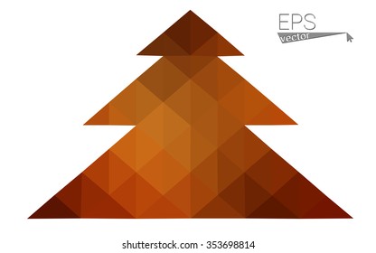 Dark red low polygon style christmas tree vector illustration consisting of triangles . Abstract triangular polygonal origami or crystal design of New Years celebration. Isolated on white background. Dark red low polygon style christmas tree vector illustration consisting of triangles . Abstract triangular polygonal origami or crystal design of New Years celebration. Isolated on white background.