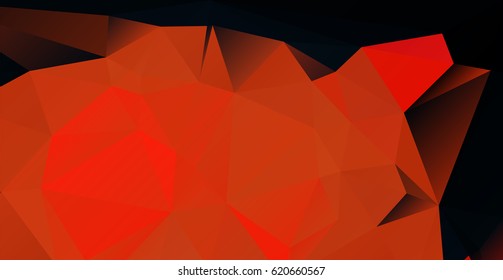 Dark red low polygonal texture vector background. Lowpoly horizontal futuristic space template. Abstract diamond shapes mosaic backdrop.