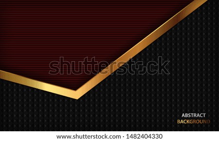 Dark red luxury background with realistic golden element. Modern vector design template.