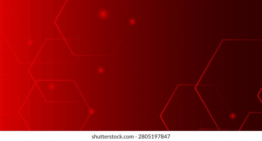 Dark red luxury with hexagon glowing lines
