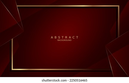 fondo rojo oscuro de lujo y línea dorada.