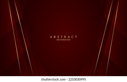 fondo rojo oscuro de lujo y línea dorada.