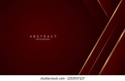 fondo rojo oscuro de lujo y línea dorada.