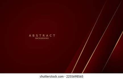 fondo rojo oscuro de lujo y línea dorada.