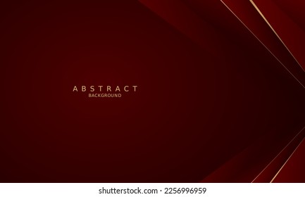 fondo rojo oscuro de lujo y línea dorada.