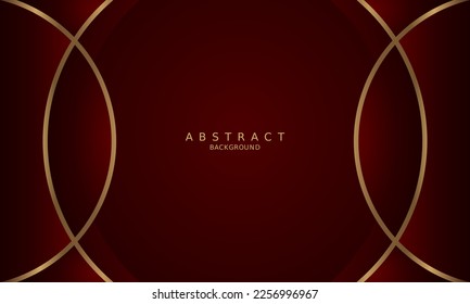 fondo rojo oscuro de lujo y línea dorada.