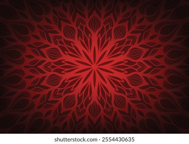 Dark red mandala floral flower pattern background vector illustration.