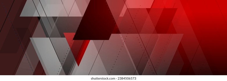 Dark red minimal geometric abstract background. Vector tech banner design