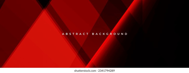 Dark red modern abstract wide banner with geometric shapes. Abstract red background. Vector illustration