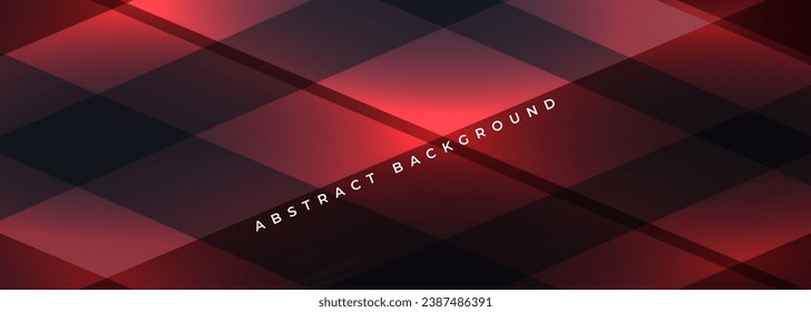 Dark red modern abstract wide banner background with geometric shapes and shadows. Vector illustration