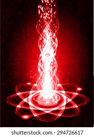 dark red neon grow light Abstract Technology background for computer graphic website internet and business. circuit. illustration. infographics. ray. bright. pixel. Spark