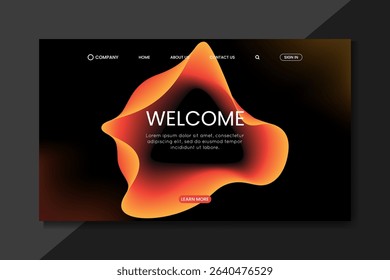 Dark Red Orange Abstract Landing Page UI Design