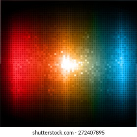 Dark red orange blue color Light Abstract pixels Technology background for computer graphic website internet. circuit board. text box. mosaics, tables